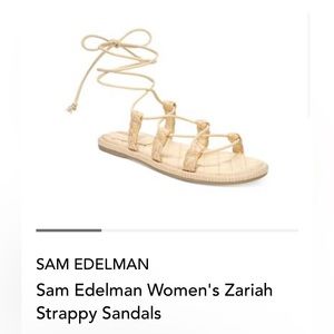 Sam Edelman Beige Lace-Up Strappy Sandals